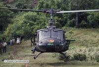 Armed UH-1 Helicopter Lands in Central El Salvador 