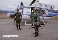 General Benedicto Lucas García And Colonel Byron Lima Estrada Prepare To Board A Military Helicopter In Santa Cruz Del Quiché