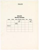 ENLACE monthly activities calendar