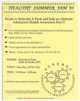 Healthy Summer Jam '93 flyer for Adolescent Health Awareness Day
