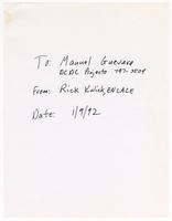 Letter from Richard Kulick to Manuel Guevara