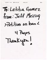 Letter from Jeff Meiring to Letitia Gomez