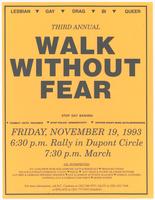 Third annual Walk Without Fear flyers