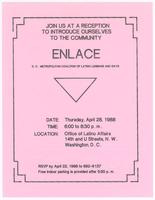 ENLACE's introduction reception flyer