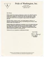 Letter from Joanne Skillings to organizations participating in the 1993 Pride Festival