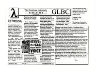 American University GLBC Newsletter, Volume 01, Number 03, 08 February 1993