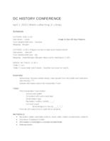 Event Plan for DC History Conference 2022