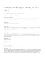 Oral History with Staughton and Alice Lynd, January 12th, 2017, Part Two