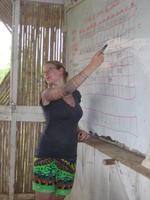 Rachel Teter leading an agribusiness seminar in the Emberá community, Darién, Panama