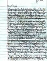 Letter from Rachel Teter to her family, 06 August 2012