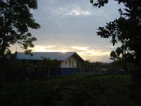 The local school at dawn in El Plátano, Panama