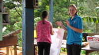 Additional view of Rachel Teter instructing participants during an agribusiness workshop in Bocas del Toro, Panama 