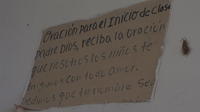 Handwritten prayer on a classroom wall, Bocas del Toro, Panama