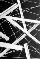 Close-up detail of a Kenneth Snelson sculpture