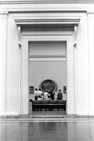 Group gathered in an exhibition room in the National Gallery of Art, Washington, D.C.