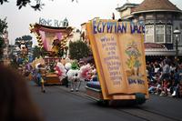 Egyptian Daze and King Putt floats during the World According to Goofy Parade in Disneyland, Anaheim, California