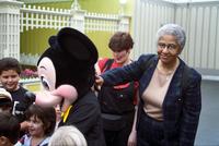 Iona Striner and Mickey Mouse in Disneyland, Anaheim, California