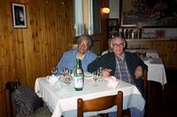 Herb and Iona Striner in a restaurant, Bologna, Italy
