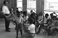 Children holding instruments at the Potomac School as part of the Adams-Morgan Community Council's Potomac Summer Project, McLean, Virginia