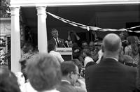 Alternate view of Senator Gene McCarthy speaking to a crowd at one of his presidential campaign events