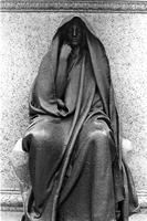 Grief statue as part of the Adams Memorial at Rock Creek Cemetery, Washington, D.C.