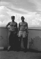 First Lt. Herbert Striner and fellow officer aboard S.S. Marine Jumper, Singapore (March 1946)