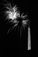 Two fireworks over the Washington Monument, Washington, D.C.