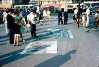 Chalk drawings on a sidewalk in Marseille, France (September, 1960)