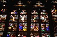 Alternate view of a stained glass window at the Duomo di Milano, Milan, Italy