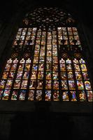 Full view of a stained glass window at the Duomo di Milano, Milan, Italy