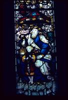 Detail of stained glass window depicting Abraham and Isaac at the Washington National Cathedral, Washington, D.C.