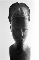 African wooden sculpture of woman's head