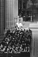 Congregation in attendance at a religious service at the Washington National Cathedral (1977)