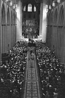 Congregation attending a religious service at the Washington National Cathedral (1977)