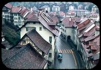 Aerial view of buildings, rooftops, and streets, Berne, Switzerland