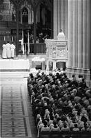 Overhead view of congregation attending a religious service at the Washington National Cathedral (1977) (3)