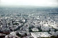 Aerial view of central Paris, France (August, 1960)