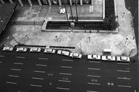 Aerial view of city taxi stand, New York, New York