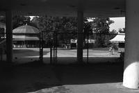 Alternate view of a gated area with buildings inside at Glen Echo Park, Glen Echo, Maryland