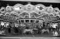 Dentzel Carousel in motion with riders at Glen Echo Park, Glen Echo, Maryland