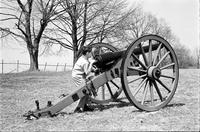 Richard Striner with cannon at Antietam National Battlefield, Sharpsburg, Maryland