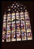 Alternate stained glass window at St. Bavo's Cathedral in Ghent, Belgium