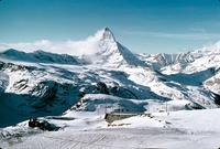 Alternate view of Matterhorn in a landscape view of the Pennine Alps, Zermatt, Switzerland