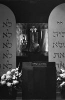 Alternate view of a man in front of the open Torah ark in the Washington Hebrew Congregation sanctuary, Washington, D.C.