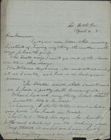 Letter from Spencer Mussey to Mrs. R.D. Mussey, April 9, 1891