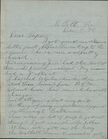 Letter from Spencer Mussey to General R.D. Mussey, December 7, 1890